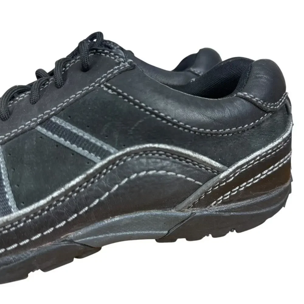 Rockport Mens Black Lace Up Sneakers Leather Comfort Shoes Dery sz 8.5